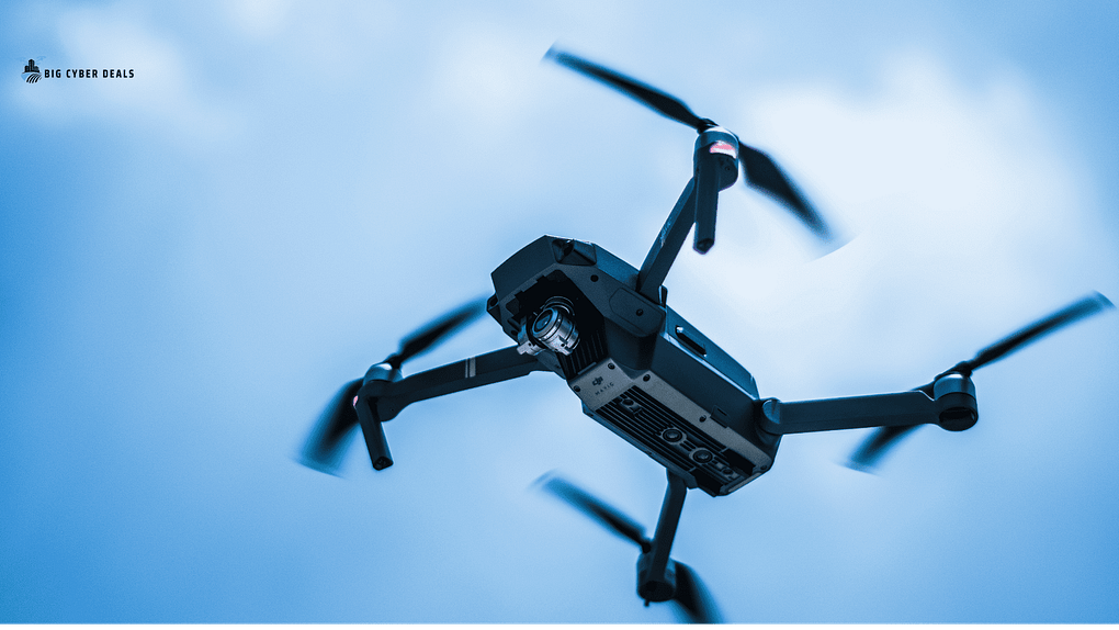 Stunning full-width slide featuring the K610 GPS Drone in flight, highlighting its 4K HD camera, long battery life, and advanced GPS features for aerial photography