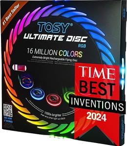 TOSY LED Flying Disc glowing at night